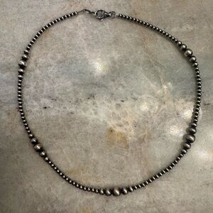 Navajo Sterling Silver Mixed Beaded Necklace
